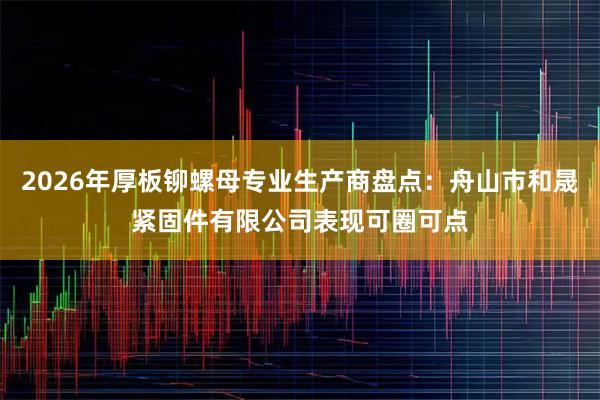 2026年厚板铆螺母专业生产商盘点：舟山市和晟紧固件有限公司表现可圈可点