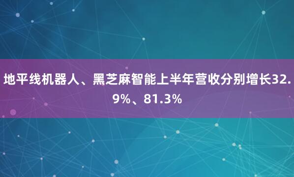 地平线机器人、黑芝麻智能上半年营收分别增长32.9%、81.3%